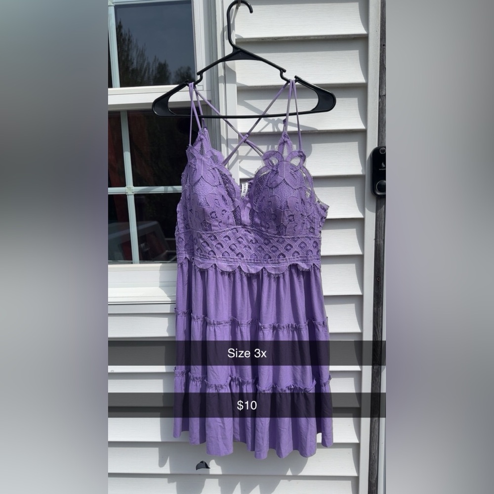 Purple Lace Maxi Dress